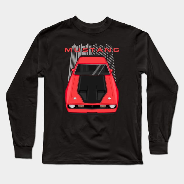 Mustang Mach 1 1971 to 1972 - Red Long Sleeve T-Shirt by V8social